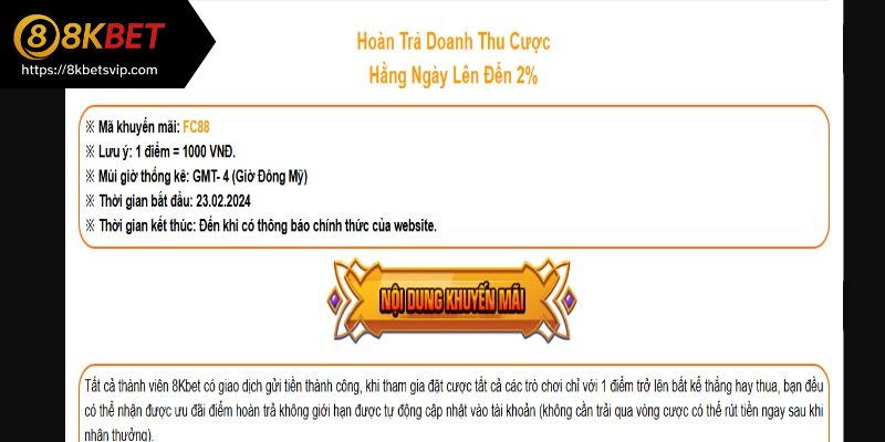 Một số ưu đãi tại 8kbet hot nhất